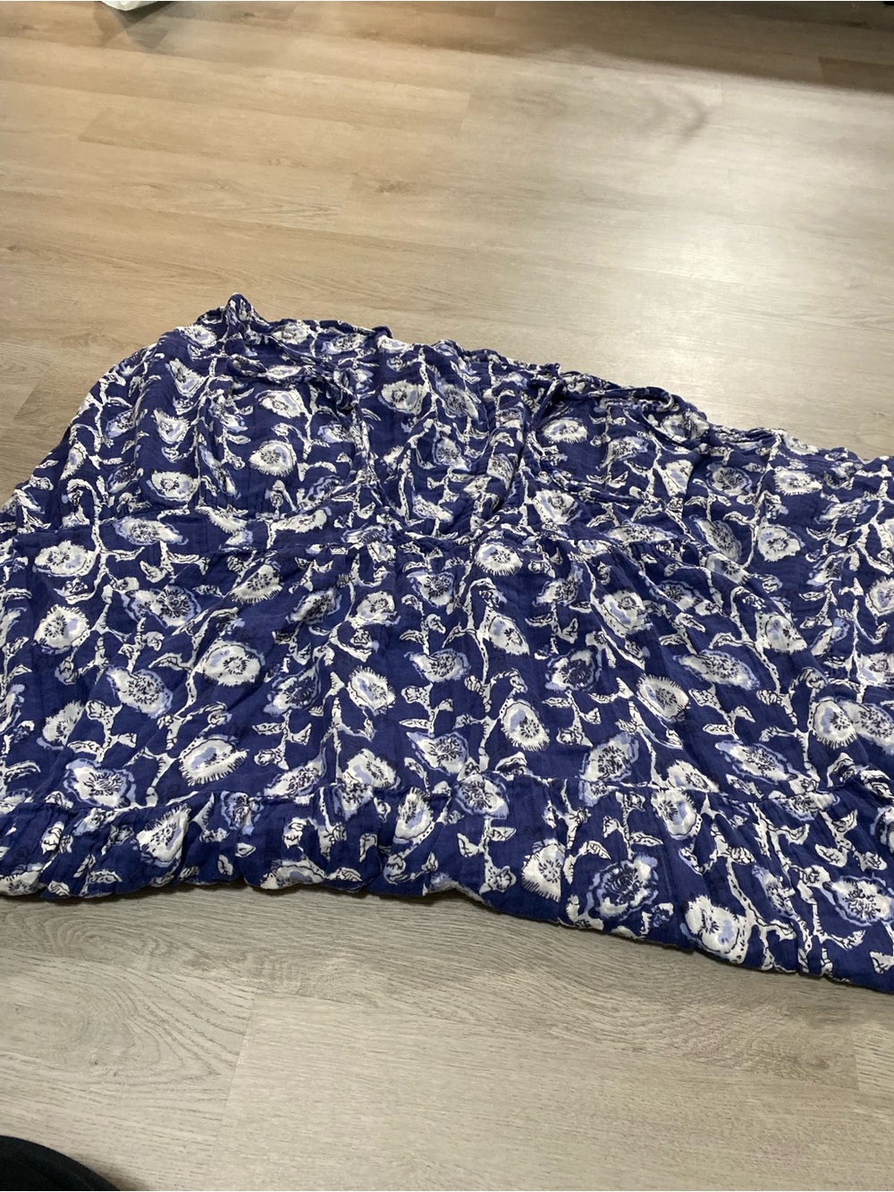 Natural Life Brooklynn Cotton Gauze Maxi Dress Blue & White Floral Medium - Picture 4 of 8